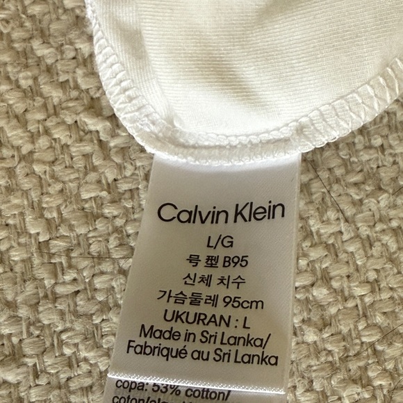 Calvin Klein White Iconic Cotton Modal Unlined Bralette - Picture 6 of 6